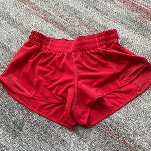 Lululemon hotty hot shorts 2.5”. Red, size 6. Recently bought. Barely worn
